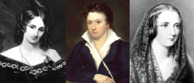 Mary Wollstonecraft Godwin, Percy Bysshe Shelley, Harriet Westbrook Shelley.