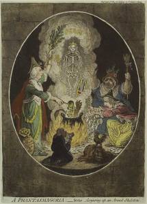  A Phantasmagoria Scene Conjuring Up An Armed Skeleton, James Gillray, 1803