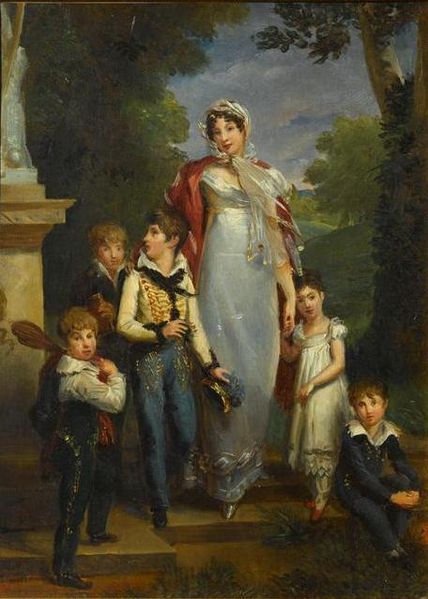 Portrait de la Maréchale Lannes et ses Enfants (The Dutchess of Montabello with her Children), oil on canvas, 1818, Marguerite Gérard