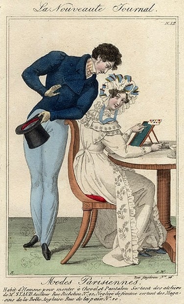 Fashion Plate Modes Parisiennes from La Nouveaute Journal, 1825.